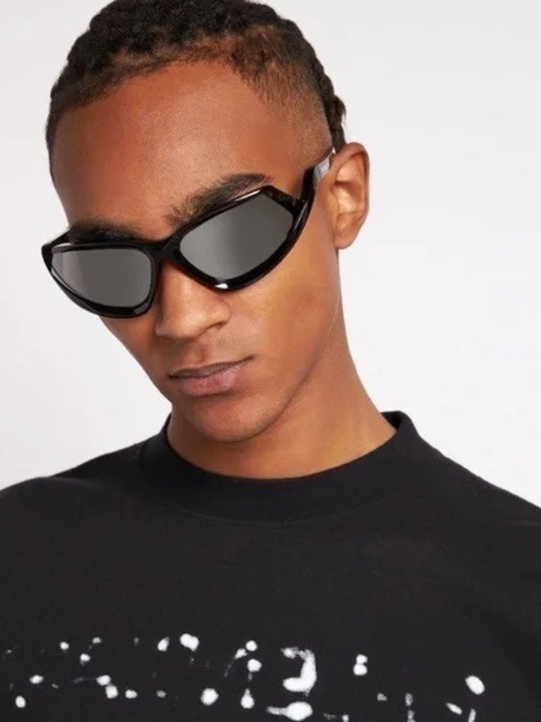 New Balenciaga Bb0289s 001 Black Geometric Unisex Sunglasses Balenciaga Eyewear